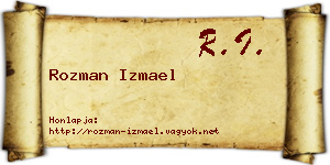 Rozman Izmael névjegykártya